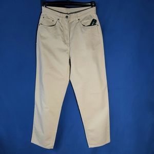 L.L.Bean Women’s Twill Pants – Straight Leg, New Khaki 100% cotton Zip Fly
